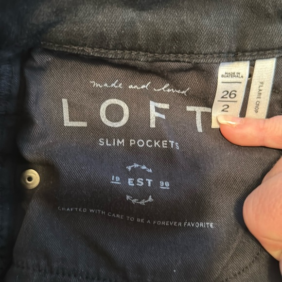 Ann Taylor LOFT Flare Crop Black Denim Jeans - Picture 8 of 8